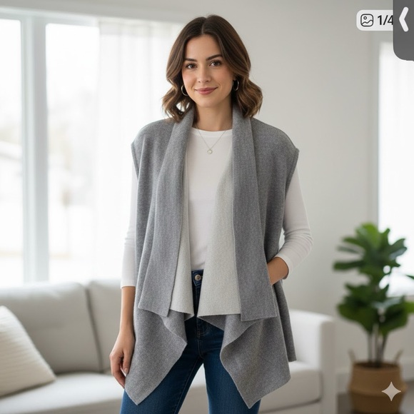 Dylan by Anthropologie Gray Sleeveless Women's Sweater Size M EUC - Picture 2 of 5